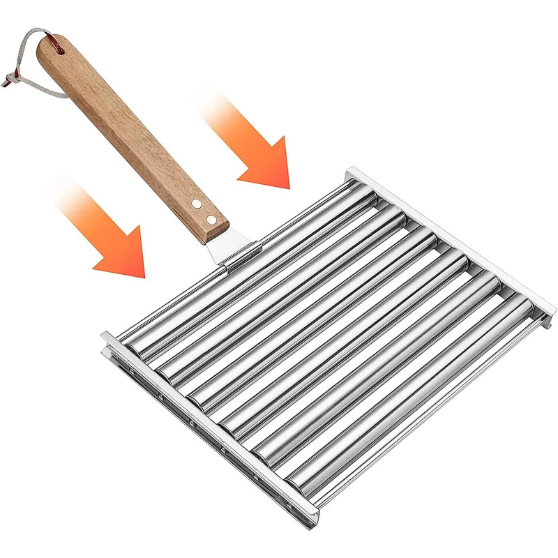 Hot Dog Roller For Grill Stainless Steel Sausage Roller BBQ Grill Accessories